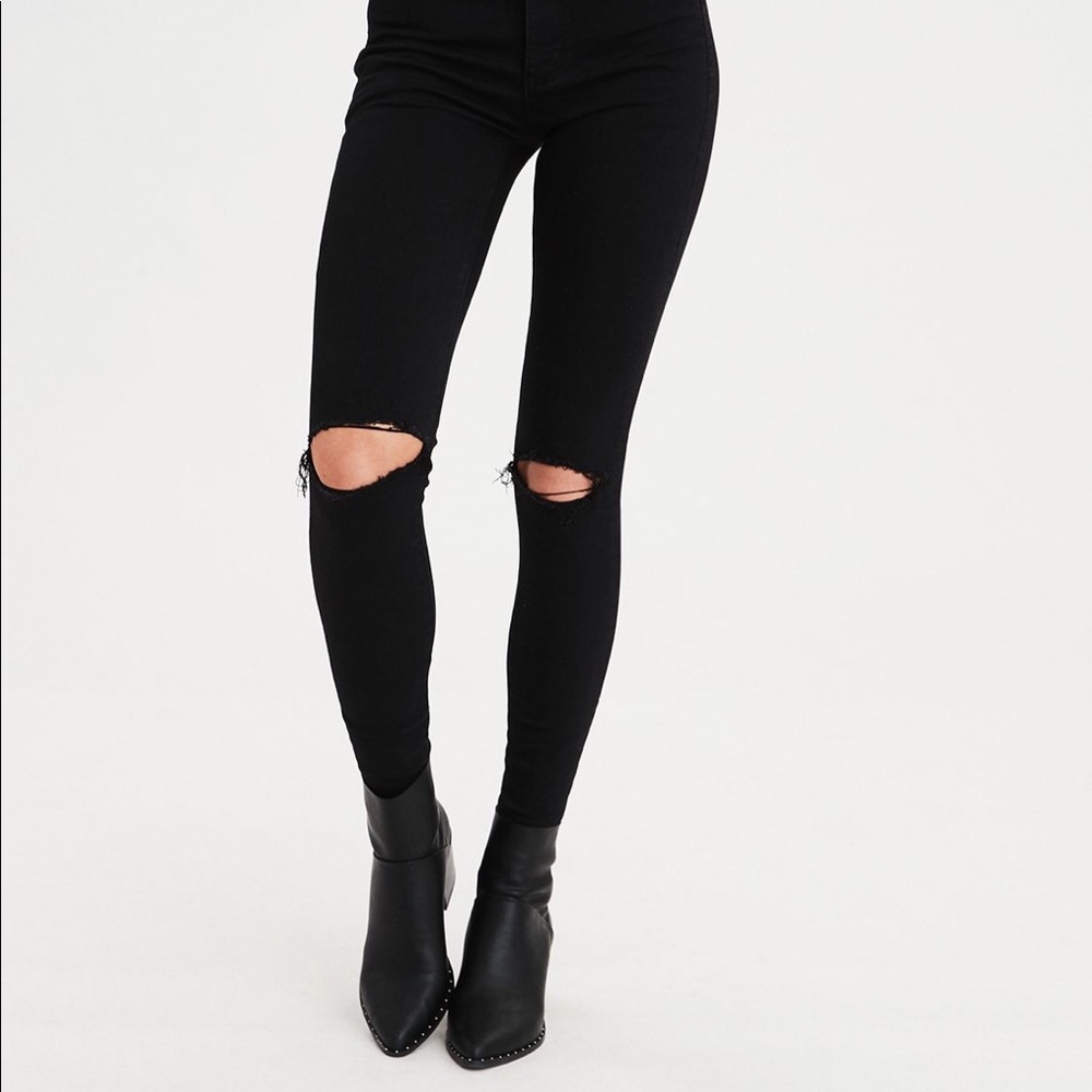 American eagle black high wasited jeans